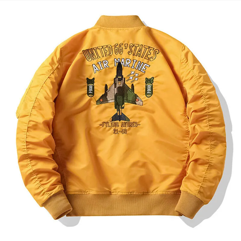 MA1 Bomber Jacket Men Spring Autumn Streetwear Embroidery Air Force Baseball Jacket Male Military Windbreaker Chaqueta Hombre